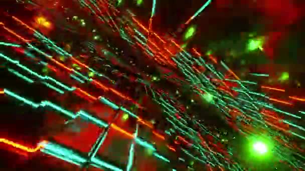 Abstraktes Neonlicht Loop Rendering — Stockvideo