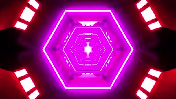 Abstract Neon Licht Loop Rendering — Stockvideo