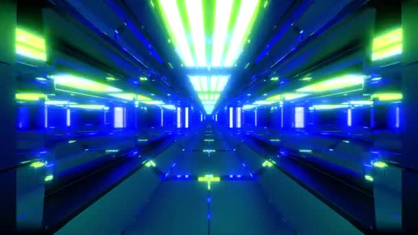 Volo Astratto Tunnel Sci Loop Senza Soluzione Continuità Futuristica Grafica — Video Stock