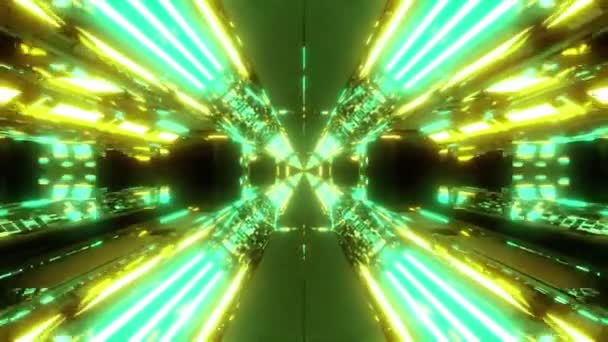 Vol Dans Tunnel Abstrait Science Fiction Boucle Transparente Graphismes Futuristes — Video