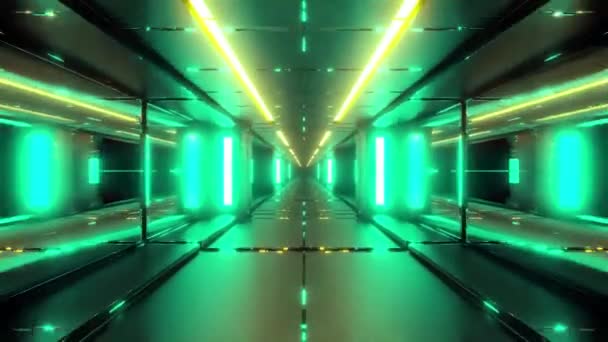 抽象的なSfトンネルシームレスループでの飛行 ミュージックビデオ用の未来的なVjモーショングラフィックス Edmクラブコンサート ハイテク背景 タイムワープポータル 光速ハイパースペースの概念 3Dアニメーション — ストック動画
