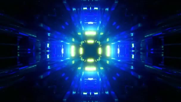 Terbang Dalam Abstrak Sci Terowongan Seamless Loop Grafis Gerak Futuristik — Stok Video