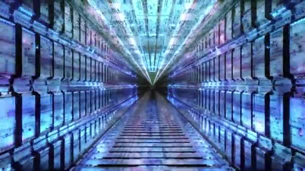 Flyg Abstrakt Sci Tunnel Sömlös Loop Futuristisk Rörlig Grafik För — Stockvideo
