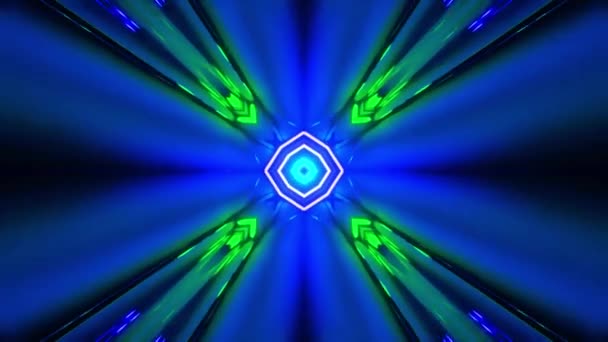 飞行在抽象的科幻隧道无缝环路 音乐视频 Edm俱乐部音乐会 高科技背景的Vj运动图像 时间翘曲门户 光速超空间概念 3D动画 — 图库视频影像