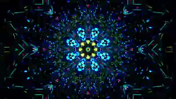Kaleidoscope Mandala Abstract Background Trippy Art Psychedelic Trance Open Third — Stock Video