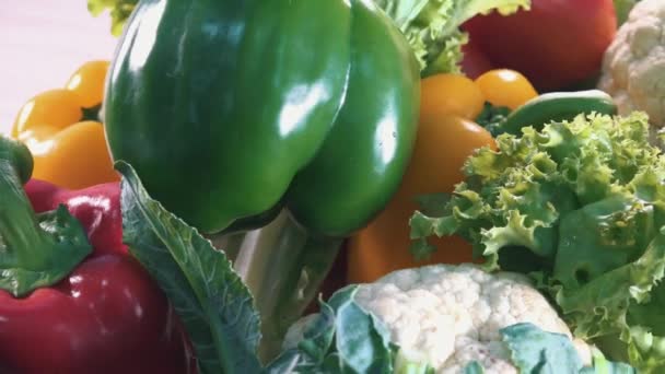 남비에서 야채들을 가까이 수있다 건강에 맛좋은 집에서 — 비디오