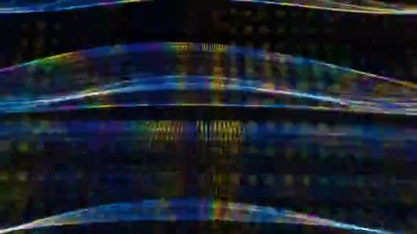 ビデオ背景 コンサートビジュアルパフォーマンス プレゼンテーション ダンスパーティー 音楽クリップ プロジェクションマッピング ナイトクラブ 企業イベントのためのライトトンネルステージのアニメーション — ストック動画