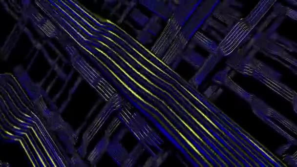 Neonové Světelné Struktury Tech Neon Sci Tunel Módní Neonové Zářící — Stock video