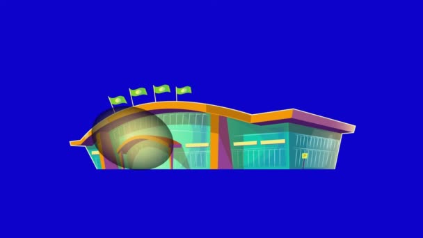 绿色屏幕背景下的工业建筑图标动画最佳对象 — 图库视频影像