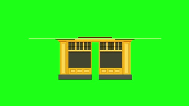 Industrial Building Icon Animation Cartoon Best Object Green Screen Background — Stock Video