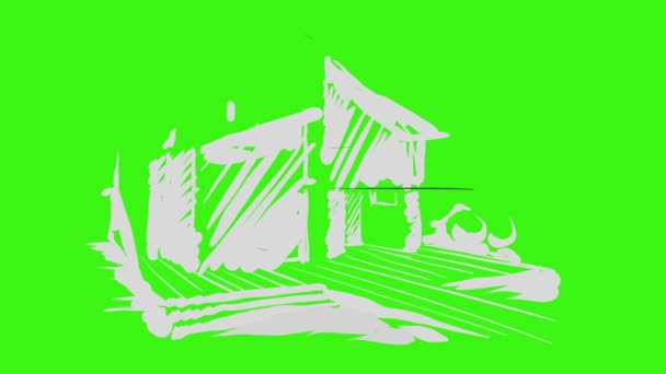 Индустриальное Строительство Иконка Анимации Лучший Объект Зеленом Фоне Экрана — стоковое видео