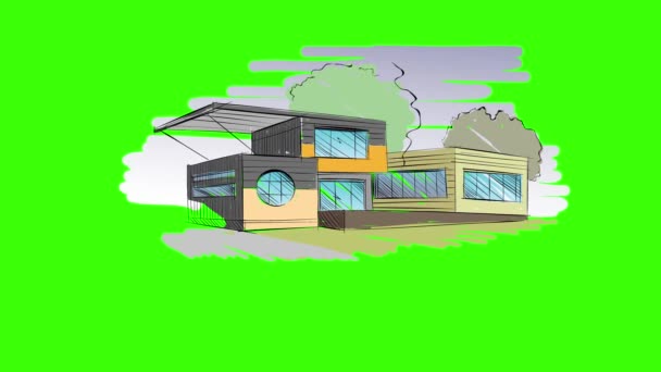 Edificio Industriale Icona Animazione Cartone Animato Miglior Oggetto Sfondo Schermo — Video Stock