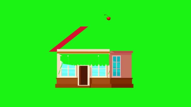 Dům Před Prezentaci Zelené Obrazovce Old Building New Home Fixer — Stock video