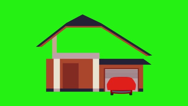 Dom Przed Prezentacji Zielonym Ekranie Stary Budynek Nowy Dom Fixer — Wideo stockowe