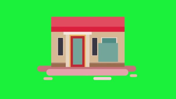 在绿色屏幕上演示之前和之后的房子 旧建筑与新家 Fixer Upper Flipping Design Renovation Render Animation Green — 图库视频影像