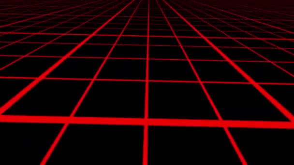 Flythrough Sci Abstract Cubic Corridor Glowing Orange Lights Animation Futuristic — Stock Video