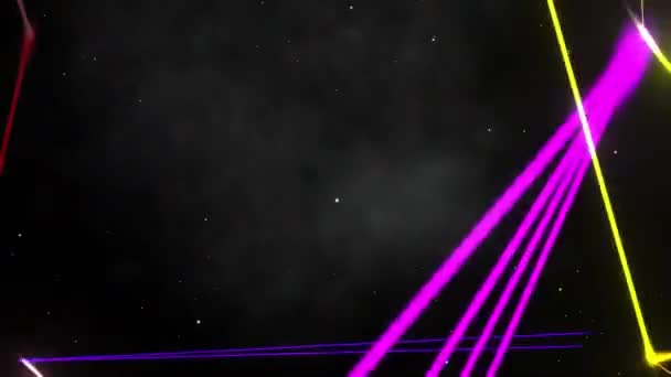 Flythrough Sci Abstrakcyjny Korytarz Sześcienny Świecącymi Pomarańczowymi Światłami Animacja Futurystyczny — Wideo stockowe