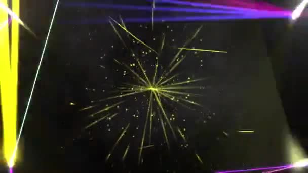 Flythrough Science Fiction Abstrakten Kubischen Korridor Mit Glühend Orangefarbenen Lichtern — Stockvideo