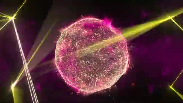 Flythrough Sci Abstracte Kubieke Gang Met Gloeiende Oranje Lichten Animatie — Stockvideo