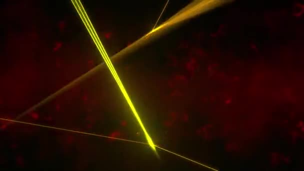 Flythrough Sci Abstracte Kubieke Gang Met Gloeiende Oranje Lichten Animatie — Stockvideo