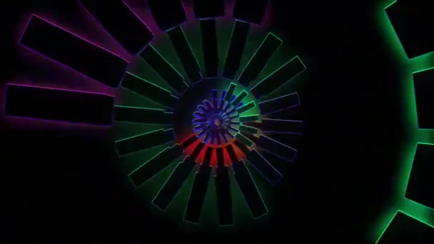 Digitaalinen Tila Scifi Tunneli Vihreä Sininen Neon Big Data Tech — kuvapankkivideo