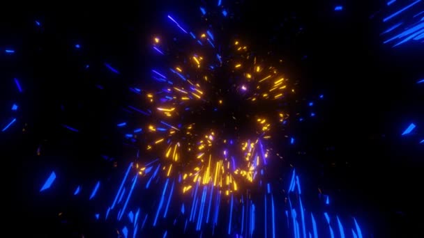 Voler Travers Les Étoiles Nébuleuse Bleue Dans Espace Exploration Galaxies — Video