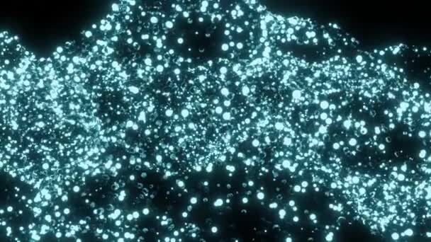 Létání Hvězdami Modrou Mlhovinou Vesmíru Průzkum Galaxie Vesmírem Směrem Zářící — Stock video