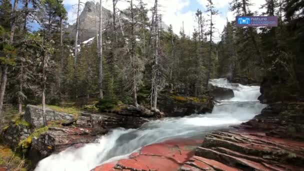 Uitzicht Vanuit Lucht Een Plateau Waterval High Mountain Range Omgeving — Stockvideo