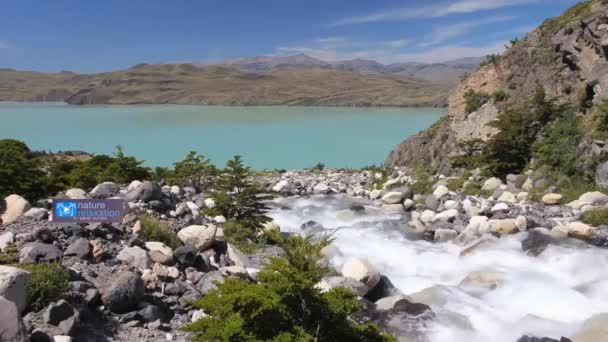 Uitzicht Vanuit Lucht Een Plateau Waterval High Mountain Range Omgeving — Stockvideo