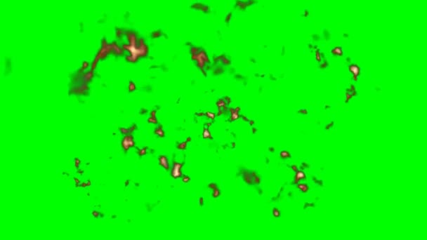 Chroma Κλειδί Πράσινη Οθόνη Εκρήξεις Vfx Αποτελέσματα Για Χρήση Της — Αρχείο Βίντεο