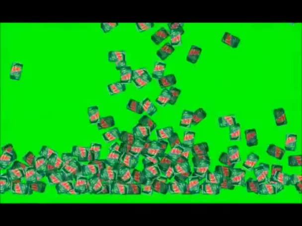 爆炸与短暂的火灾和烟雾云绿色屏幕或彩色键 火焰效应可用于爆炸炸药 放射性 动画4K — 图库视频影像