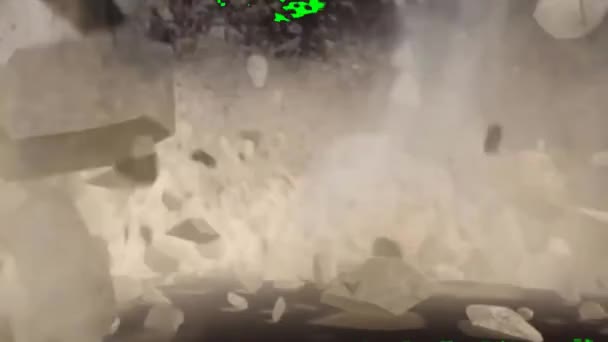 Explosie Met Kortstondige Brand Wolk Rook Groen Scherm Chroma Sleutel — Stockvideo
