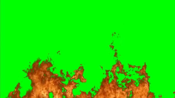 Explosión Con Fuego Corta Duración Nube Humo Pantalla Verde Croma — Vídeos de Stock