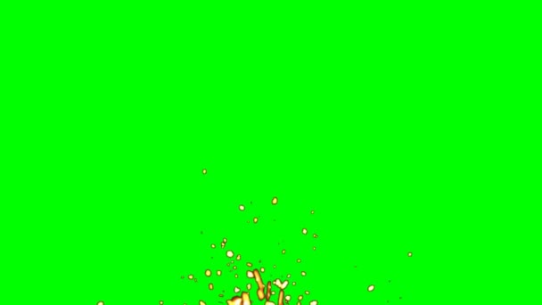 Вибух Короткочасним Вогнем Хмарою Диму Зеленому Екрані Або Клавіші Хрому — стокове відео