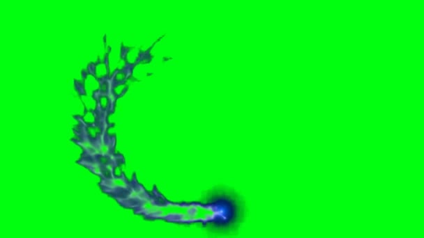 Взрыв Коротким Огнем Облаком Дыма Зеленом Экране Хрома Ключе Эффект — стоковое видео