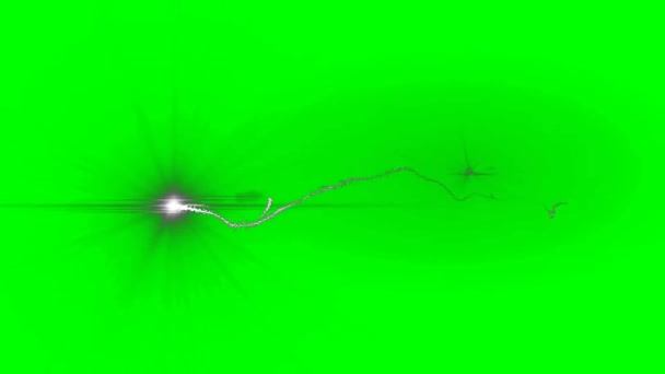 Kısa Süreli Ateş Yeşil Ekranda Duman Bulutu Krom Anahtarlı Patlama — Stok video