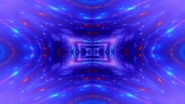Döngüsü Neon Işıklı Kaleydoskop Arka Planı Parlak Çizgiler Simetrik Kaleydoskop — Stok video