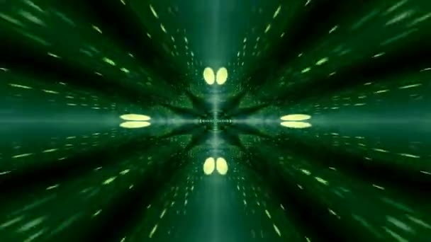 Hurok Neon Fény Kaleidoszkóp Háttér Világító Vonalak Szimmetrikus Kaleidoszkóp Szerkezet — Stock videók