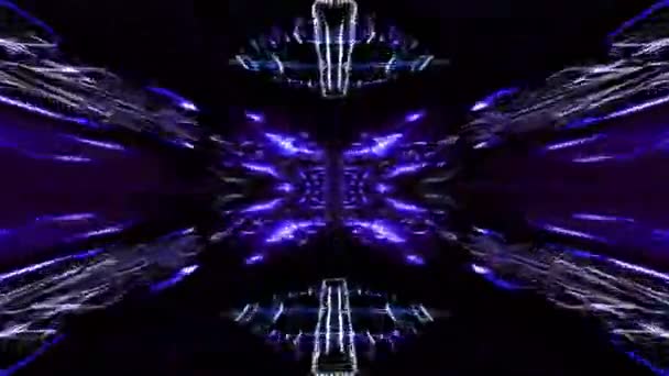 Vj循环霓虹灯轻万花筒背景 光泽线对称万花筒结构 具有网格结构的现代Bg — 图库视频影像