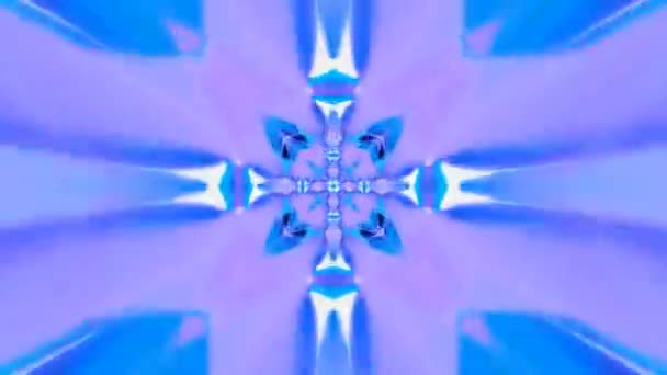 Pętla Neonowe Światło Kalejdoskop Tło Linie Świecące Symetryczna Struktura Kalejdoskopu — Wideo stockowe