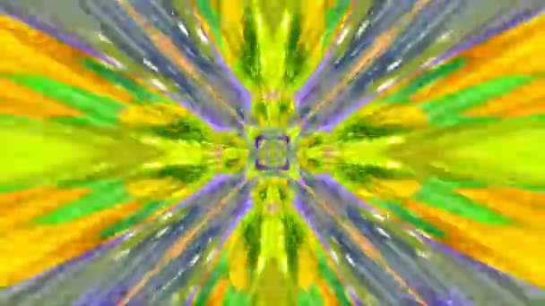 Sløyfe Neon Lys Kaleidoskop Bakgrunn Glødelinjer Symmetrisk Kaleidoskopstruktur Moderne Med – stockvideo