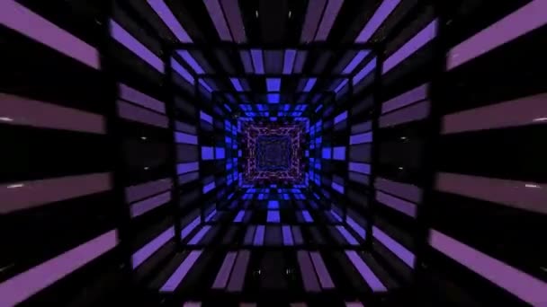 Loop Neon Light Kaleidoscope Background Glow Lines Symmetrical Kaleidoscope Structure — Stock Video