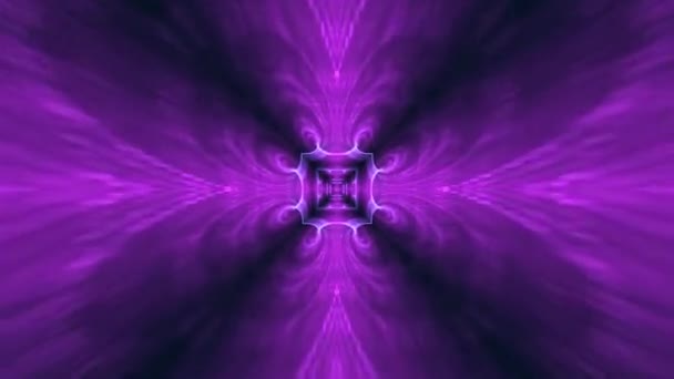 Lus Neon Licht Caleidoscoop Achtergrond Gloeilijnen Symmetrische Caleidoscoop Structuur Modern — Stockvideo