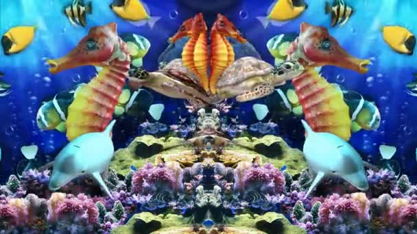 Abstrakte Dekorative Hintergrund Lautes Hypnotisches Horror Kaleidoskop — Stockvideo