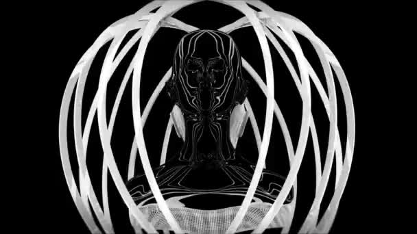Частинки Loop Крутий Анімований Фон Багатьма Яскравими Символами Допоможе Поліпшити — стокове відео