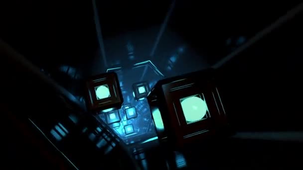 Loopas Abstrakt Neon Utsmyckade Dekorativa Bakgrund — Stockvideo
