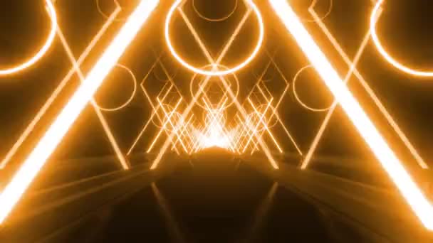 Flutlichtdisko Hintergrund Leuchtend Goldene Flutlichter Blinken Licht Nahtlosen Hintergrund Nahtlose — Stockvideo