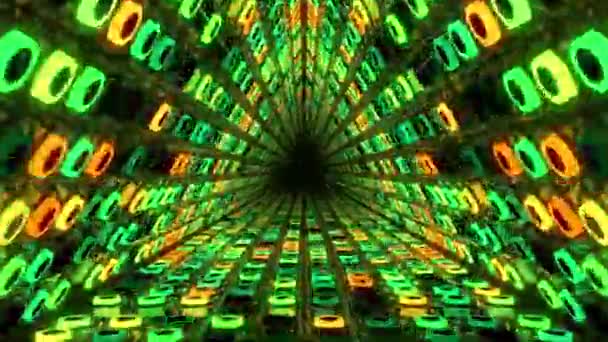 Sci Flight Tech Technology Tunnel Glow Line Form Pattern Sci — Stock Video