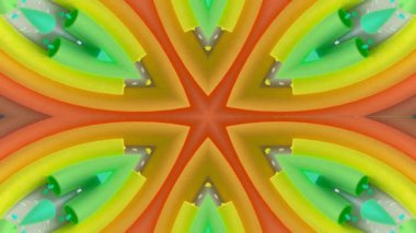 Renkli fraktal desen hareketleriyle soyut bir döngü animasyonu