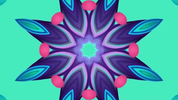 一种带有彩色分形图案运动的抽象循环动画 — 图库视频影像